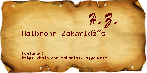 Halbrohr Zakariás névjegykártya